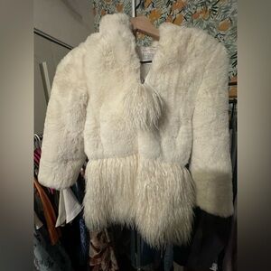 Fabulous Furs Cream Faux Fur Jacket